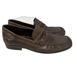 Hush Puppies Mens Brown Classic Leather  Penny Loafer Size 11 Oxford Shoes